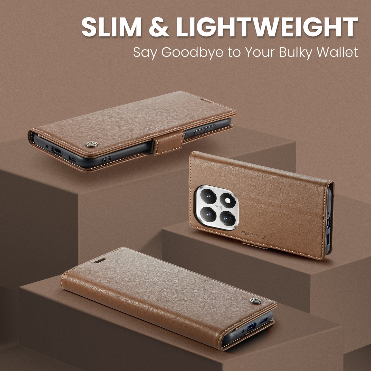 CASEME For Xiaomi 15T Case  023 Series RFID Blocking Glossy Stand Phone Cover