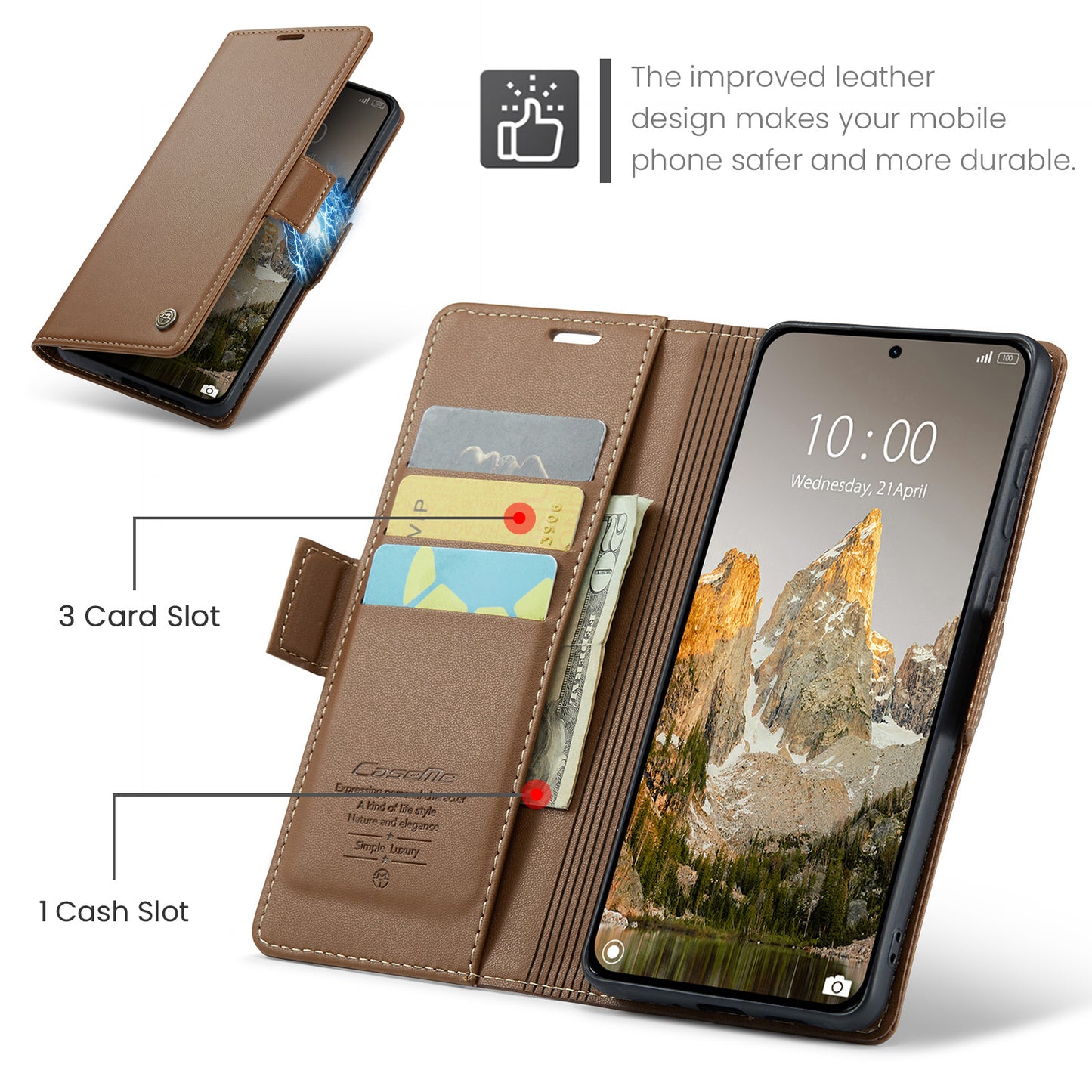 CASEME For Xiaomi 15T Case  023 Series RFID Blocking Glossy Stand Phone Cover
