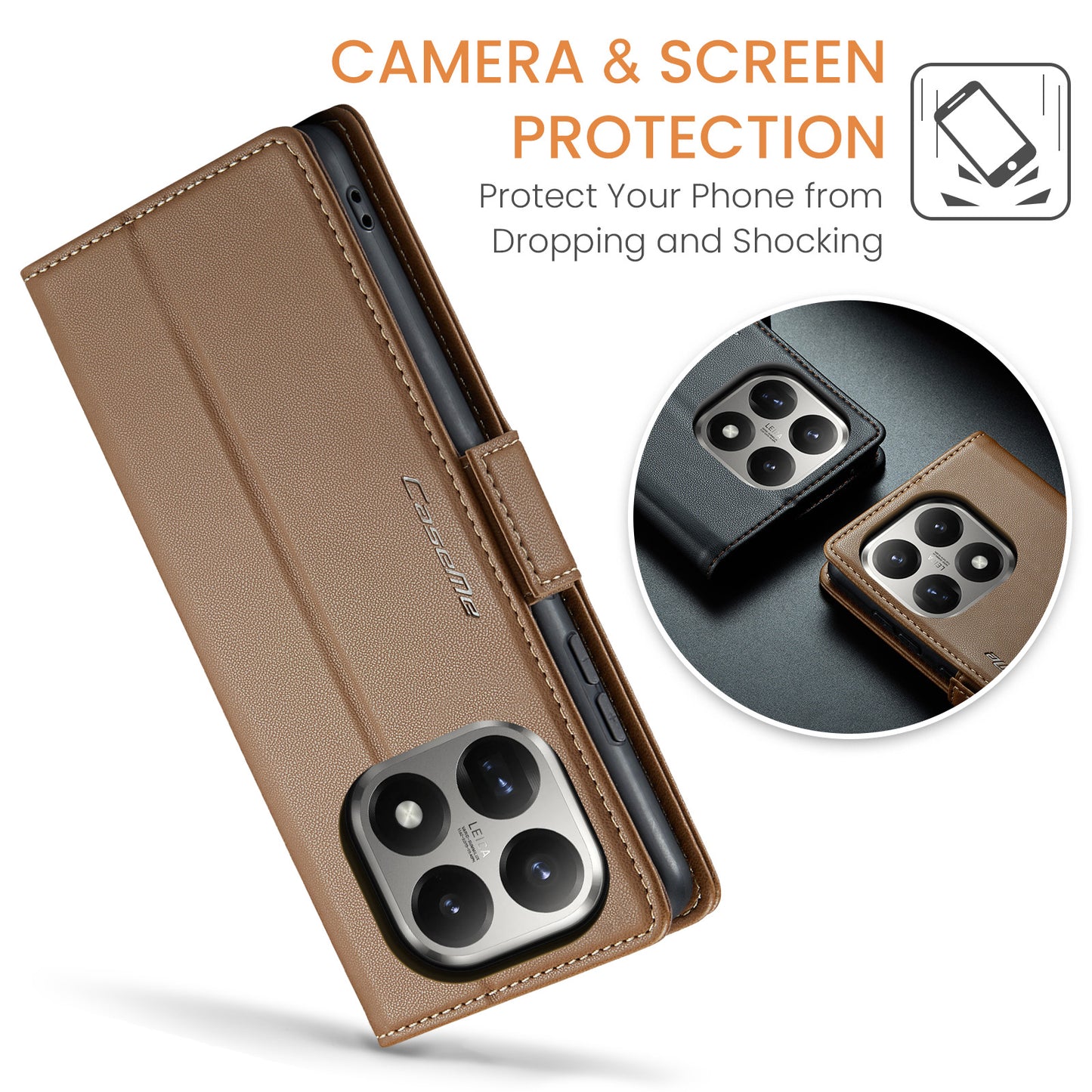 CASEME For Xiaomi 15T Case  023 Series RFID Blocking Glossy Stand Phone Cover
