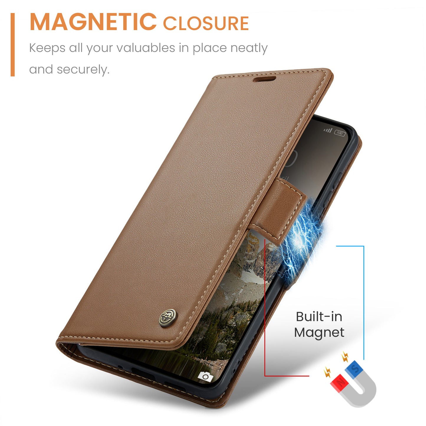 CASEME For Xiaomi 15T Pro Case  023 Series RFID Blocking Glossy Stand Phone Cover