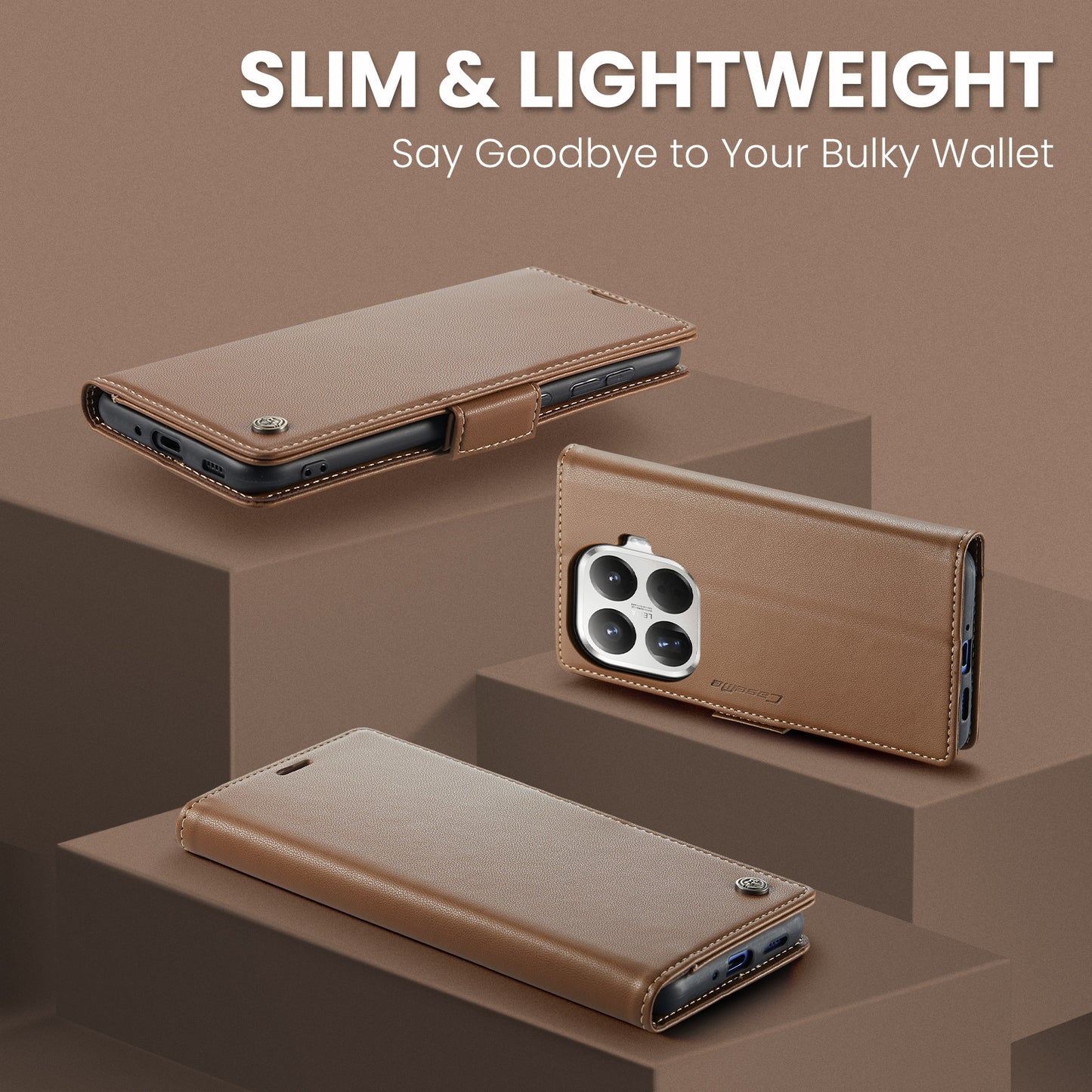 CASEME For Xiaomi 15T Pro Case  023 Series RFID Blocking Glossy Stand Phone Cover