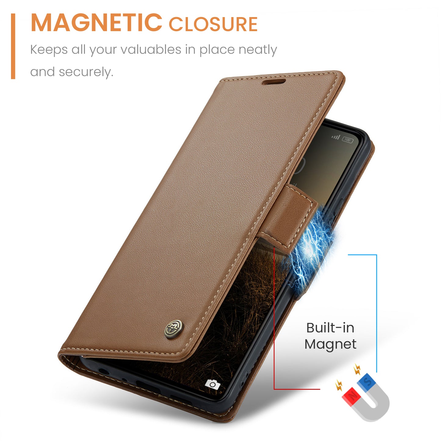 CASEME For Xiaomi Redmi 15C 5G (EU) (173mm) / Xiaomi Redmi 15C 4G (EU) (173mm) Case  023 Series RFID Blocking Glossy Stand Phone Cover