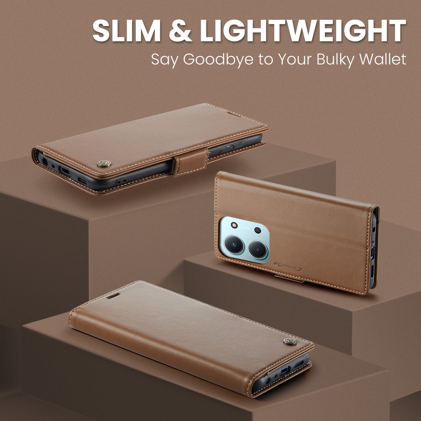 CASEME For Xiaomi Redmi 15C 5G (EU) (173mm) / Xiaomi Redmi 15C 4G (EU) (173mm) Case  023 Series RFID Blocking Glossy Stand Phone Cover