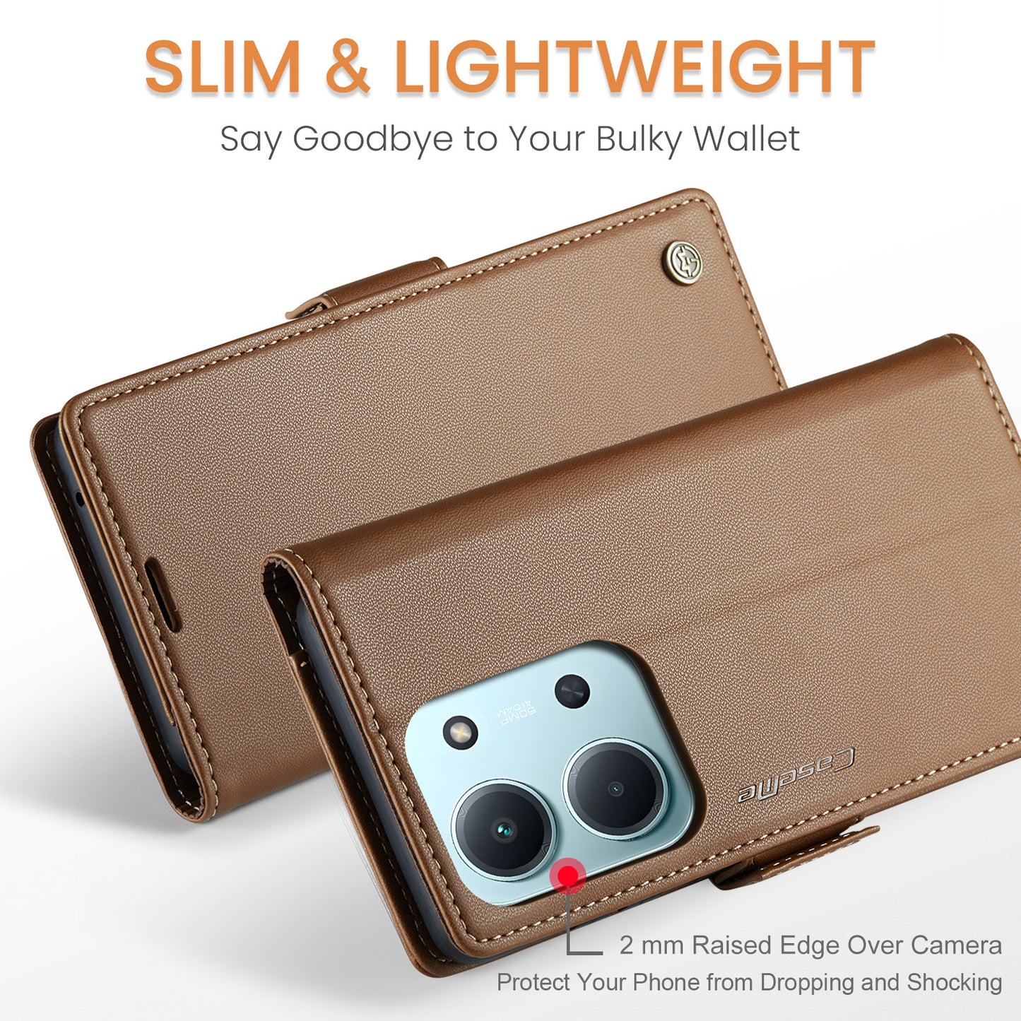 CASEME For Xiaomi Redmi 15C 5G (EU) (173mm) / Xiaomi Redmi 15C 4G (EU) (173mm) Case  023 Series RFID Blocking Glossy Stand Phone Cover