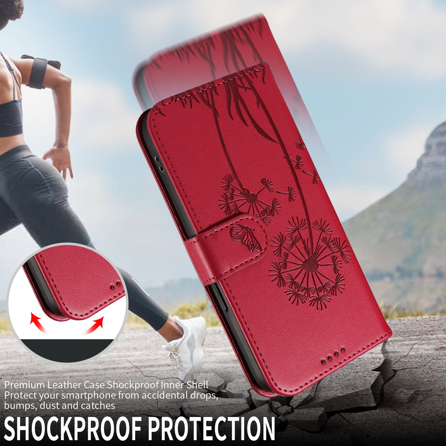 For Honor Magic8 Lite 5G / X9d 5G / X70 5G Leather Wallet Case with Strap Dandelion Imprint Phone Stand Cover