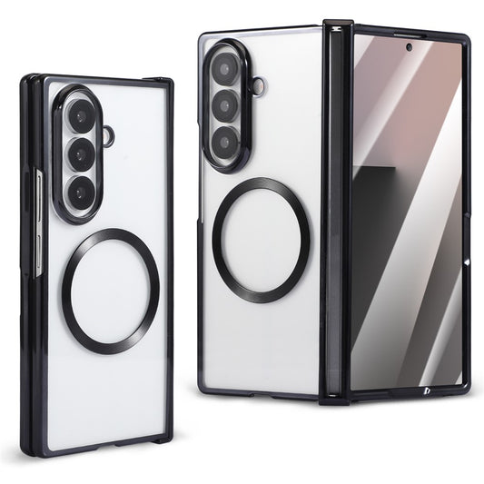 Galaxy Z Fold7 5G – Magnetische Handyhülle aus Kunststoff und gehärtetem Glas, mit Displayschutz