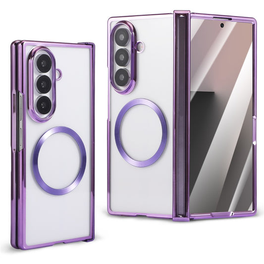 Galaxy Z Fold7 5G – Magnetische Handyhülle aus Kunststoff und gehärtetem Glas, mit Displayschutz