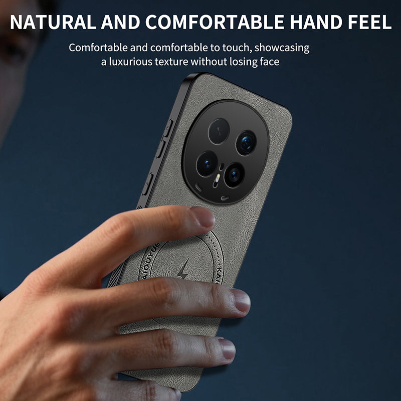 WANLONFENG For Honor Magic8 Pro 5G Magnetic Case  SD1 Series Nappa Texture PC TPU Phone Cover