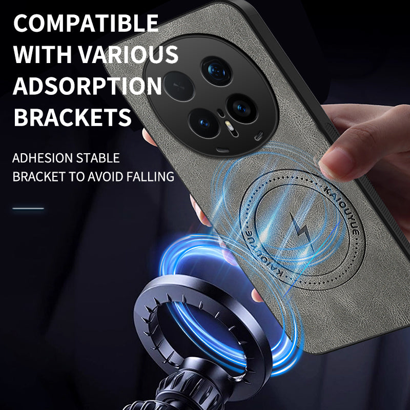 WANLONFENG For Honor Magic8 Pro 5G Magnetic Case  SD1 Series Nappa Texture PC TPU Phone Cover