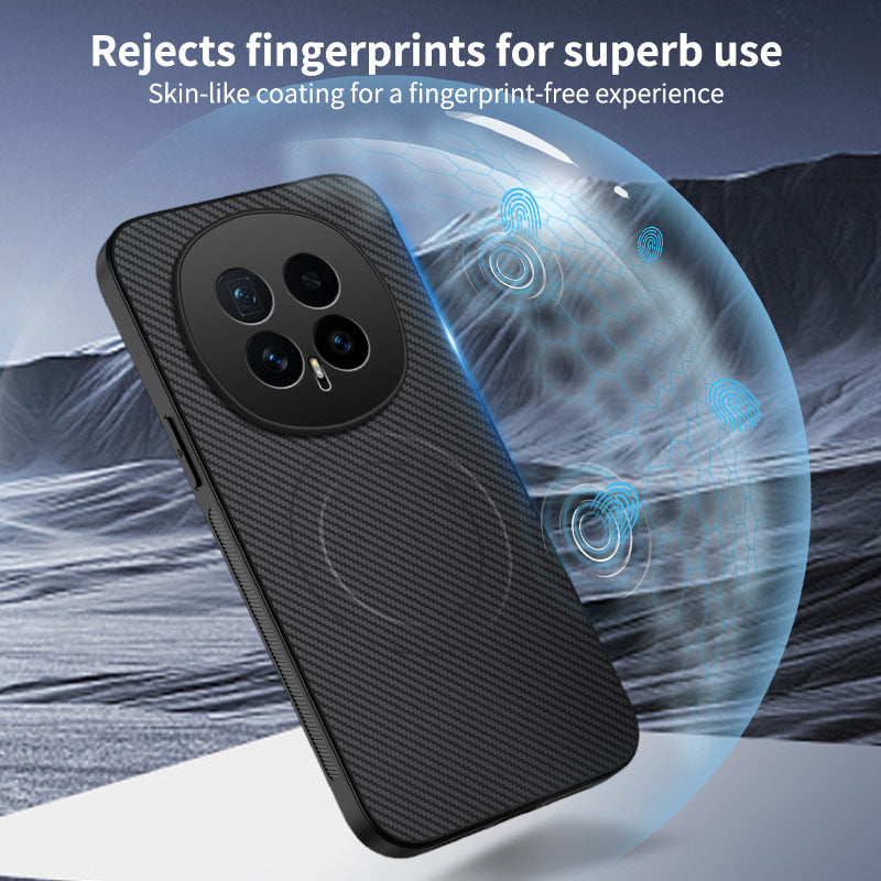 WANLONFENG For Honor Magic8 5G Magnetic Case  TQ Series Carbon Fiber Texture PC TPU Phone Cover