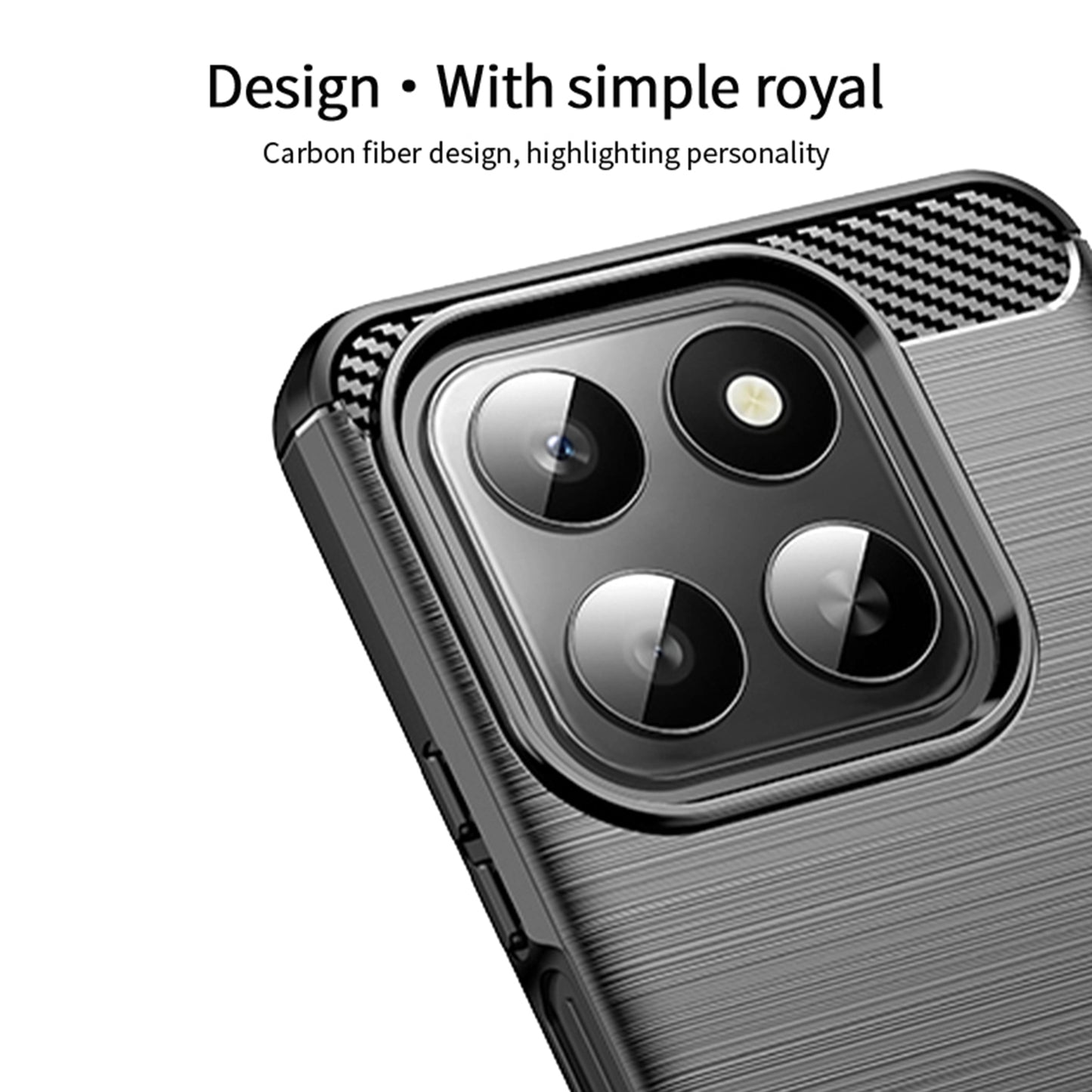 MOFI For Honor 400 Smart 5G Back Cover  Brushed Texture Carbon Fiber Soft TPU Case