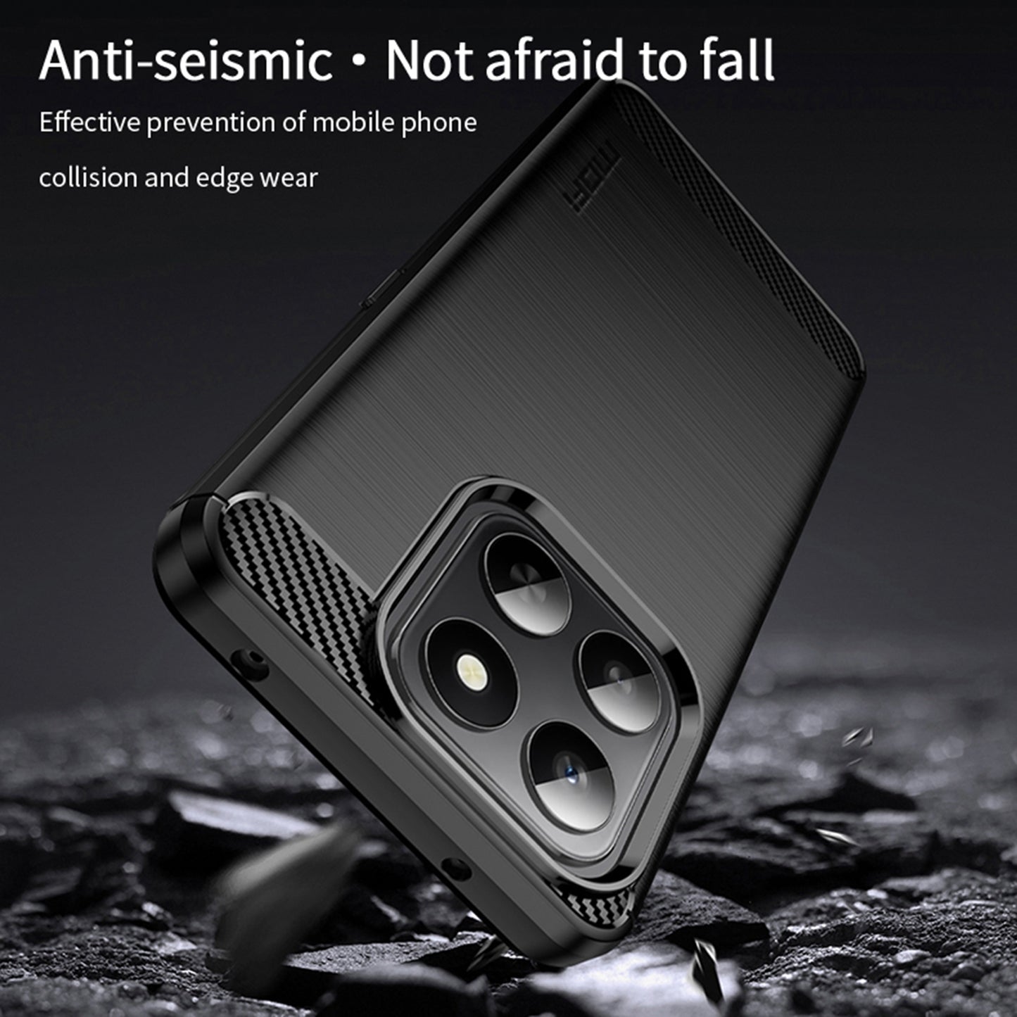 MOFI For Honor 400 Smart 5G Back Cover  Brushed Texture Carbon Fiber Soft TPU Case