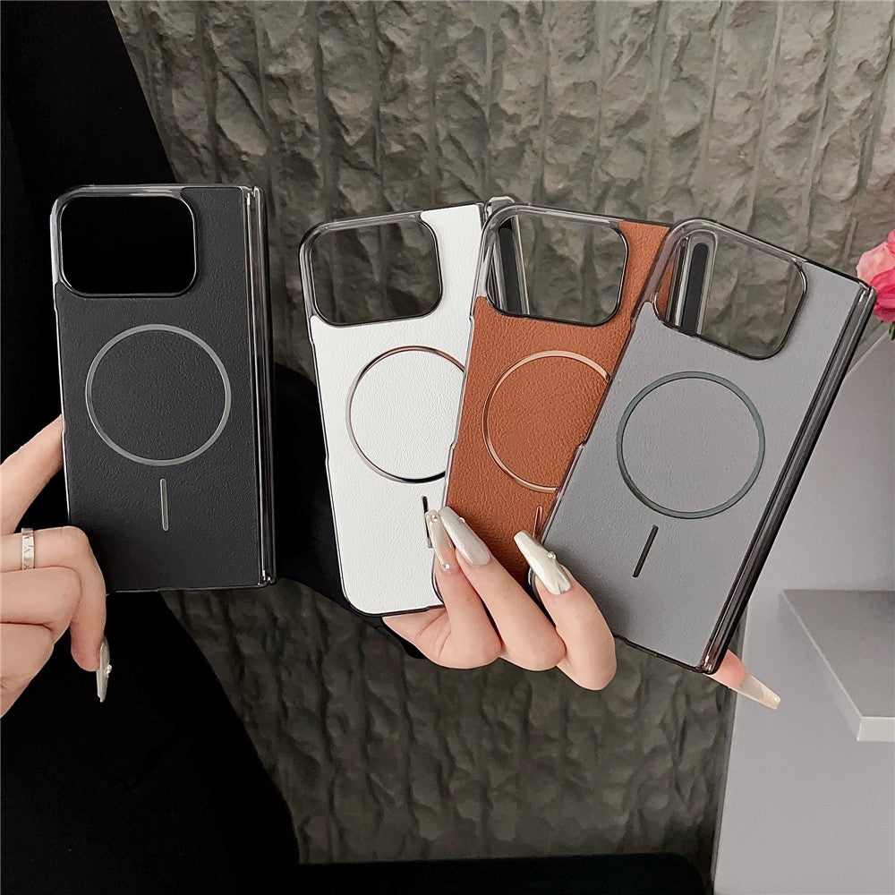 For Google Pixel 10 Pro Fold Phone Magnetic Case Leather + PC Protective Cover