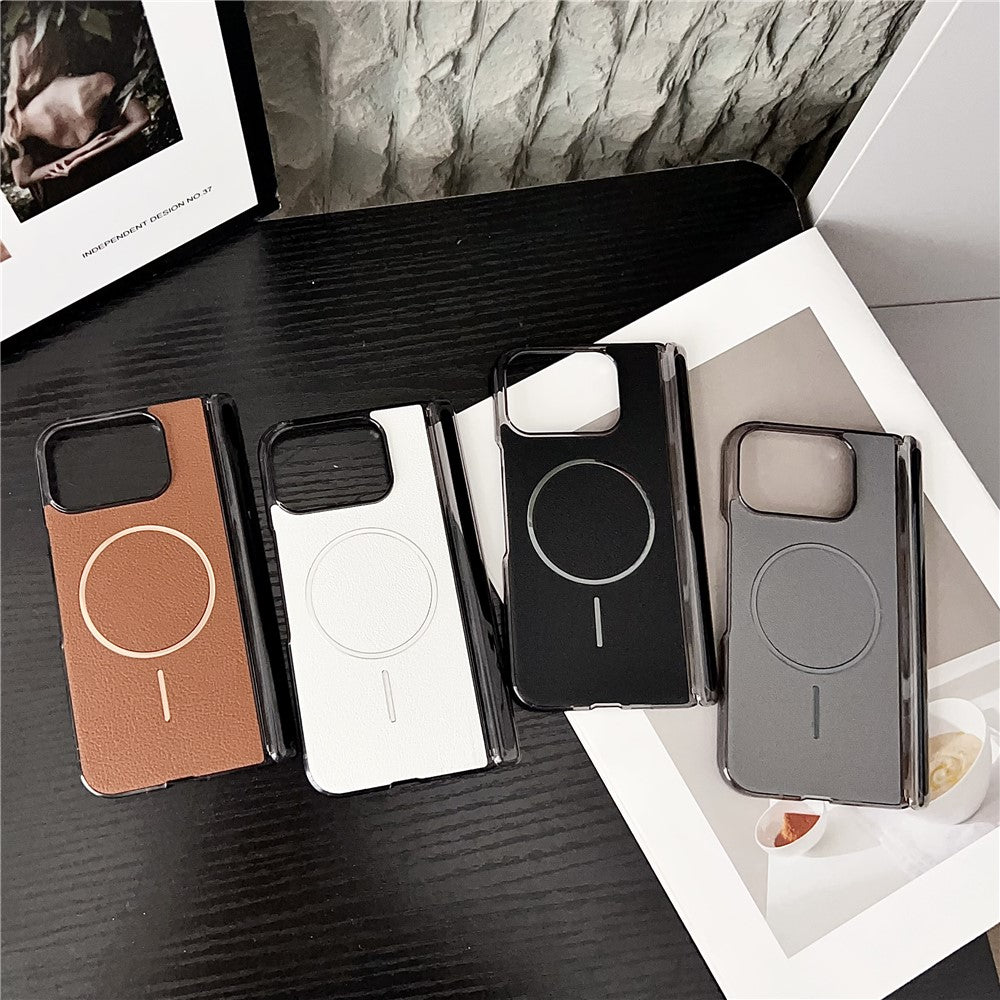For Google Pixel 10 Pro Fold Phone Magnetic Case Leather + PC Protective Cover