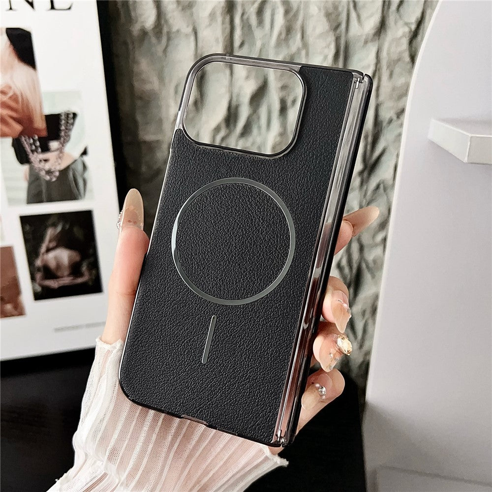 For Google Pixel 10 Pro Fold Phone Magnetic Case Leather + PC Protective Cover