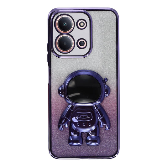 Phone Case For Xiaomi Redmi 15C 4G (EU) (173mm) / 15C 5G (EU) (173mm) / Poco C85 4G (173mm) PC + TPU Cover with Astronaut Kickstand Shiny Glitter