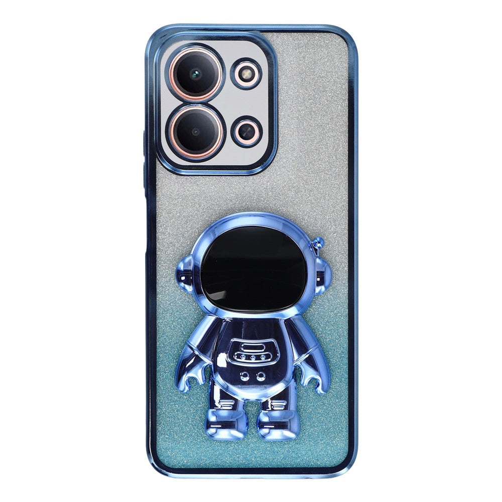 Phone Case For Xiaomi Redmi 15C 4G (EU) (173mm) / 15C 5G (EU) (173mm) / Poco C85 4G (173mm) PC + TPU Cover with Astronaut Kickstand Shiny Glitter
