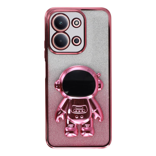 Phone Case For Xiaomi Redmi 15C 4G (EU) (173mm) / 15C 5G (EU) (173mm) / Poco C85 4G (173mm) PC + TPU Cover with Astronaut Kickstand Shiny Glitter