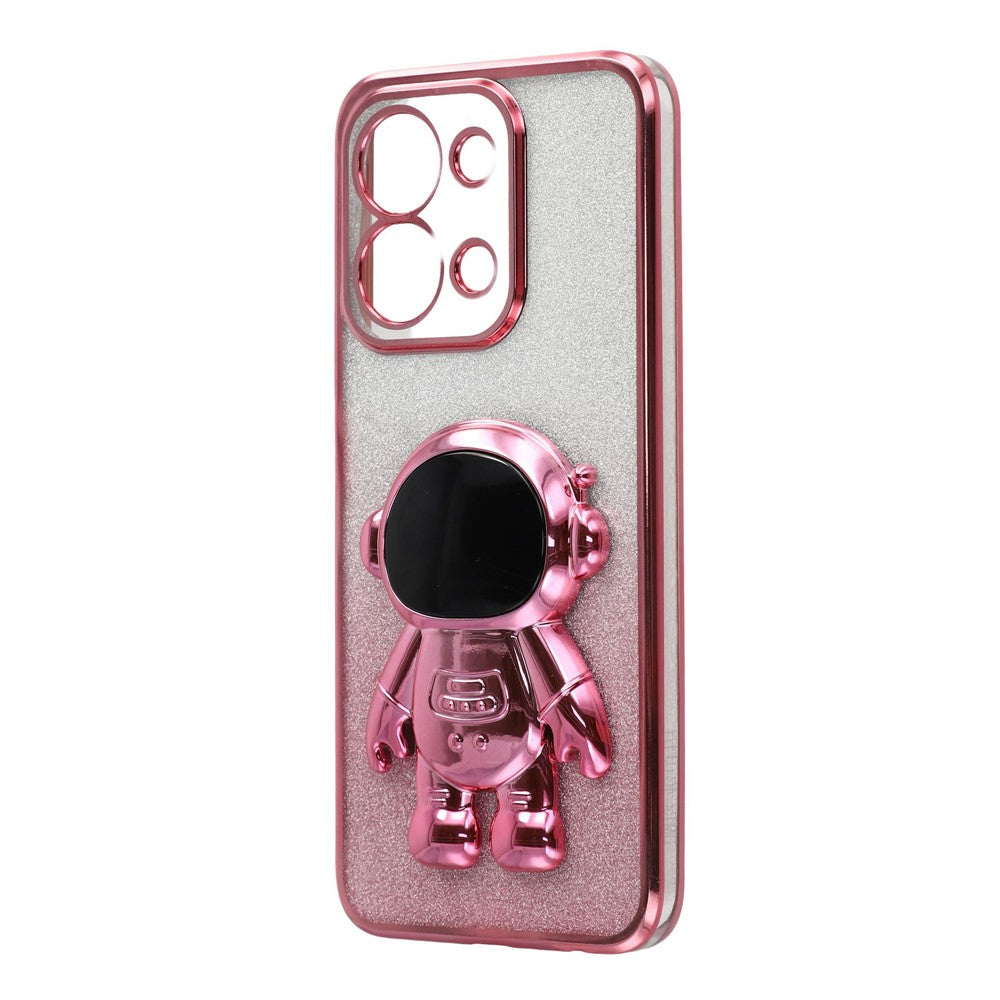 Phone Case For Xiaomi Redmi 15C 4G (EU) (173mm) / 15C 5G (EU) (173mm) / Poco C85 4G (173mm) PC + TPU Cover with Astronaut Kickstand Shiny Glitter