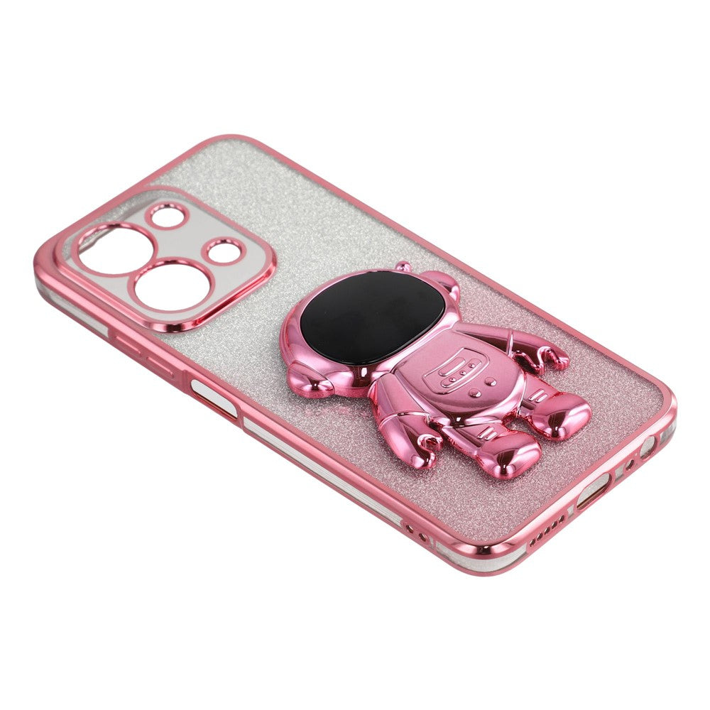 Phone Case For Xiaomi Redmi 15C 4G (EU) (173mm) / 15C 5G (EU) (173mm) / Poco C85 4G (173mm) PC + TPU Cover with Astronaut Kickstand Shiny Glitter