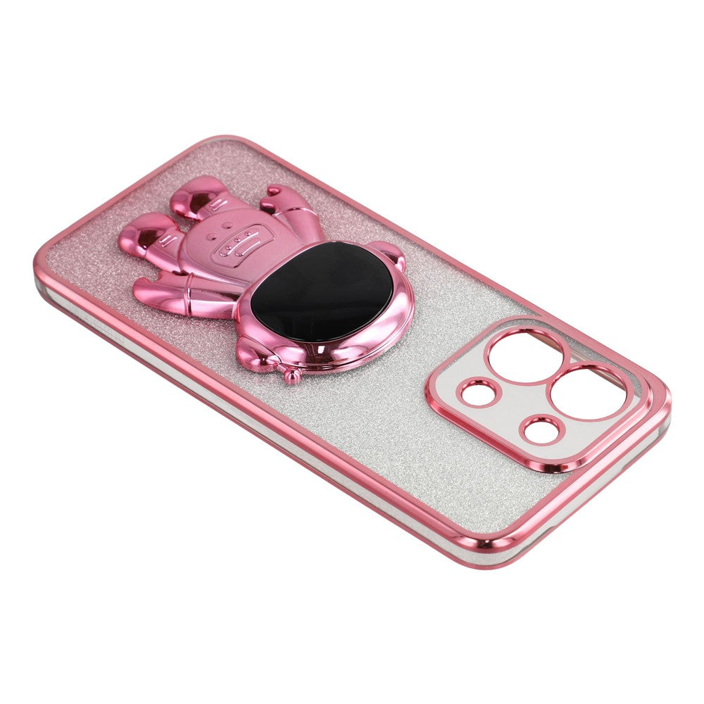 Phone Case For Xiaomi Redmi 15C 4G (EU) (173mm) / 15C 5G (EU) (173mm) / Poco C85 4G (173mm) PC + TPU Cover with Astronaut Kickstand Shiny Glitter