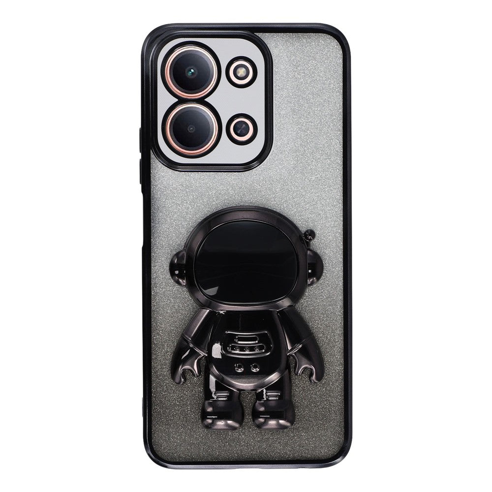Phone Case For Xiaomi Redmi 15C 4G (EU) (173mm) / 15C 5G (EU) (173mm) / Poco C85 4G (173mm) PC + TPU Cover with Astronaut Kickstand Shiny Glitter