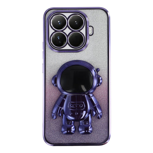Xiaomi 15T Pro Handyhülle – mit Astronauten-Ständer, PC + TPU-, glänzend, glitzernd