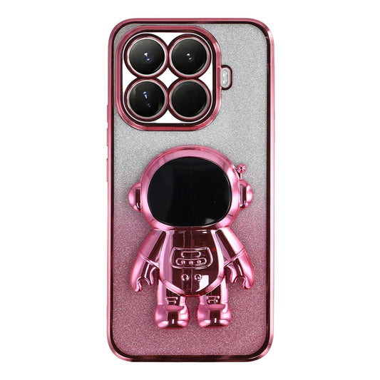 Xiaomi 15T Pro Handyhülle – mit Astronauten-Ständer, PC + TPU-, glänzend, glitzernd