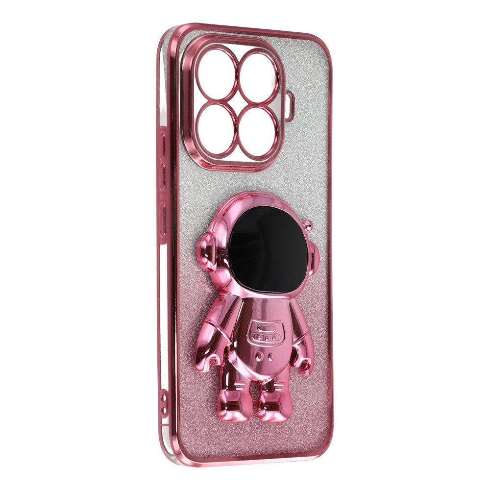 For Xiaomi 15T Pro Case with Astronaut Kickstand PC + TPU Phone Cover Shiny Glitter