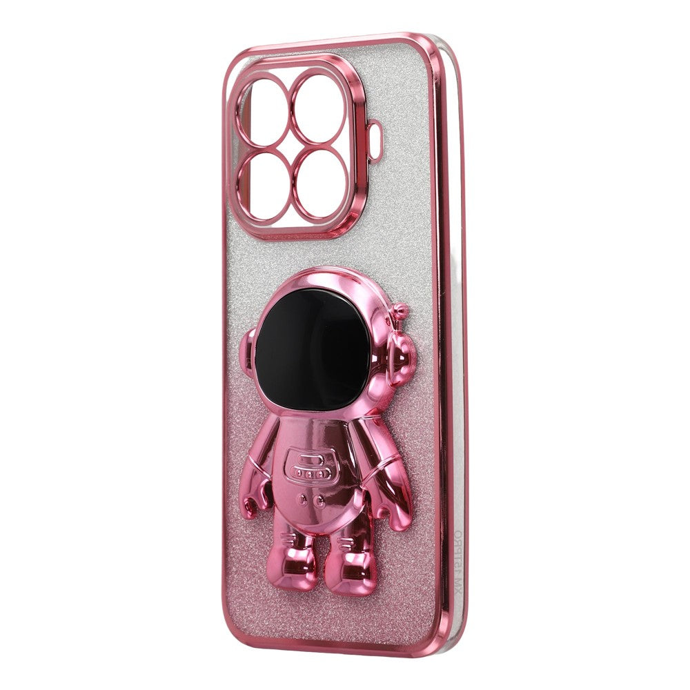 For Xiaomi 15T Pro Case with Astronaut Kickstand PC + TPU Phone Cover Shiny Glitter