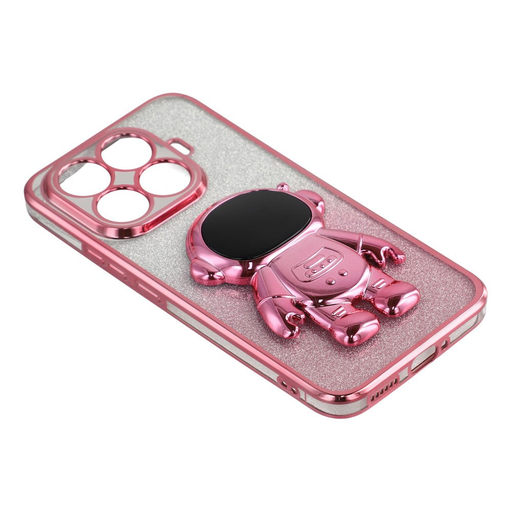 For Xiaomi 15T Pro Case with Astronaut Kickstand PC + TPU Phone Cover Shiny Glitter