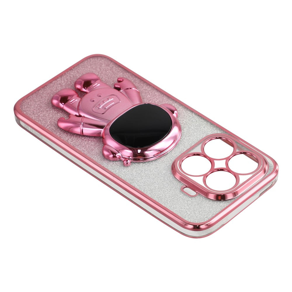 For Xiaomi 15T Pro Case with Astronaut Kickstand PC + TPU Phone Cover Shiny Glitter