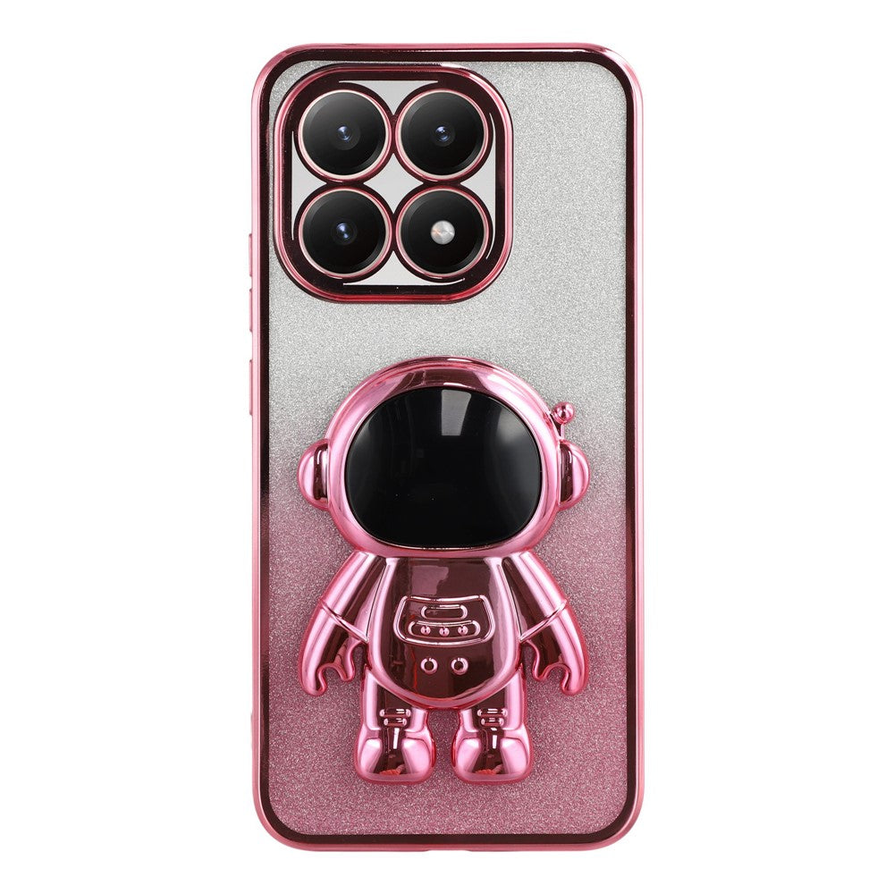 For Xiaomi 15T Case with Astronaut Kickstand PC + TPU Phone Cover Shiny Glitter