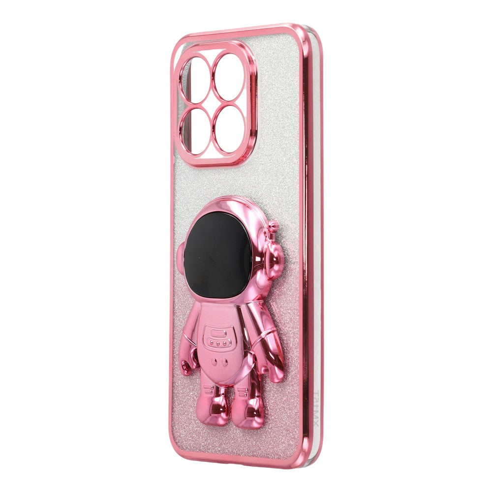 For Xiaomi 15T Case with Astronaut Kickstand PC + TPU Phone Cover Shiny Glitter