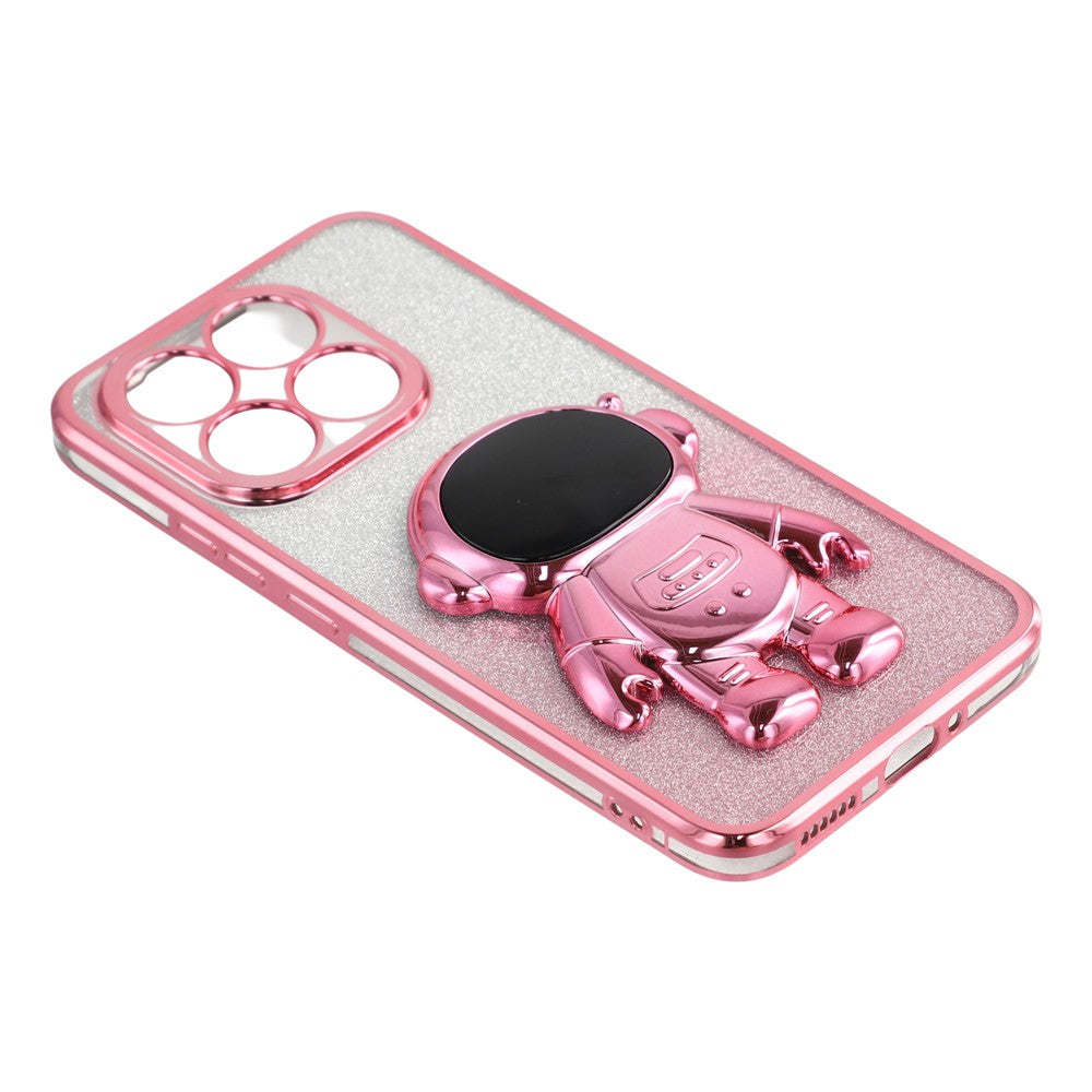 For Xiaomi 15T Case with Astronaut Kickstand PC + TPU Phone Cover Shiny Glitter
