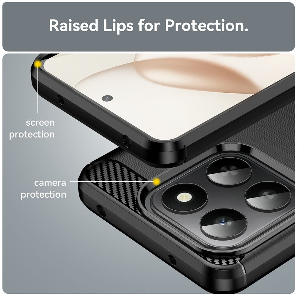 Phone Case For Honor 400 Smart 5G  /  4G  /  X7d 4G Protective Cover Carbon Fiber Texture Brushed
