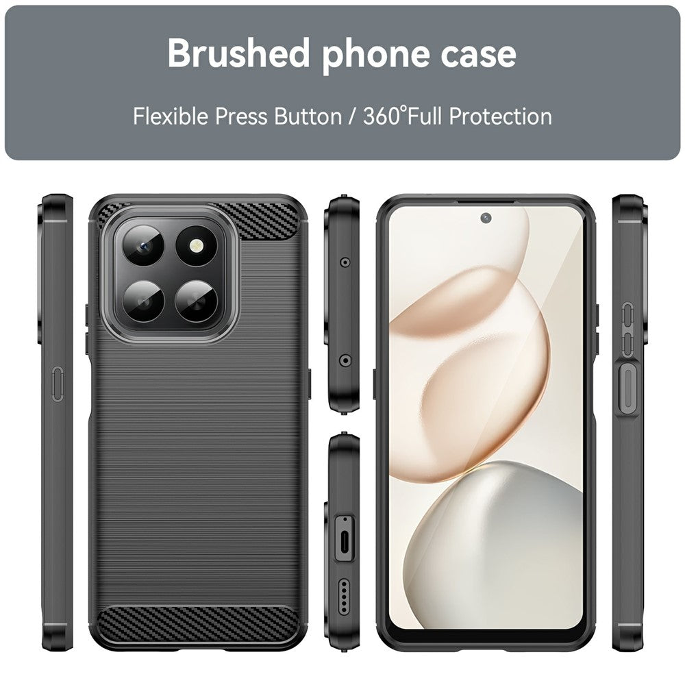 Phone Case For Honor 400 Smart 5G  /  4G  /  X7d 4G Protective Cover Carbon Fiber Texture Brushed