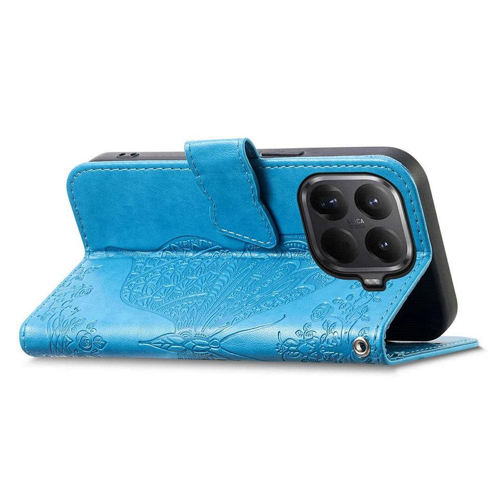 For Xiaomi 15T Pro Case with Strap Butterfly Pattern PU Leather Wallet Phone Cover
