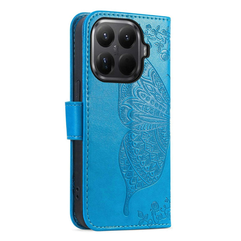 For Xiaomi 15T Pro Case with Strap Butterfly Pattern PU Leather Wallet Phone Cover