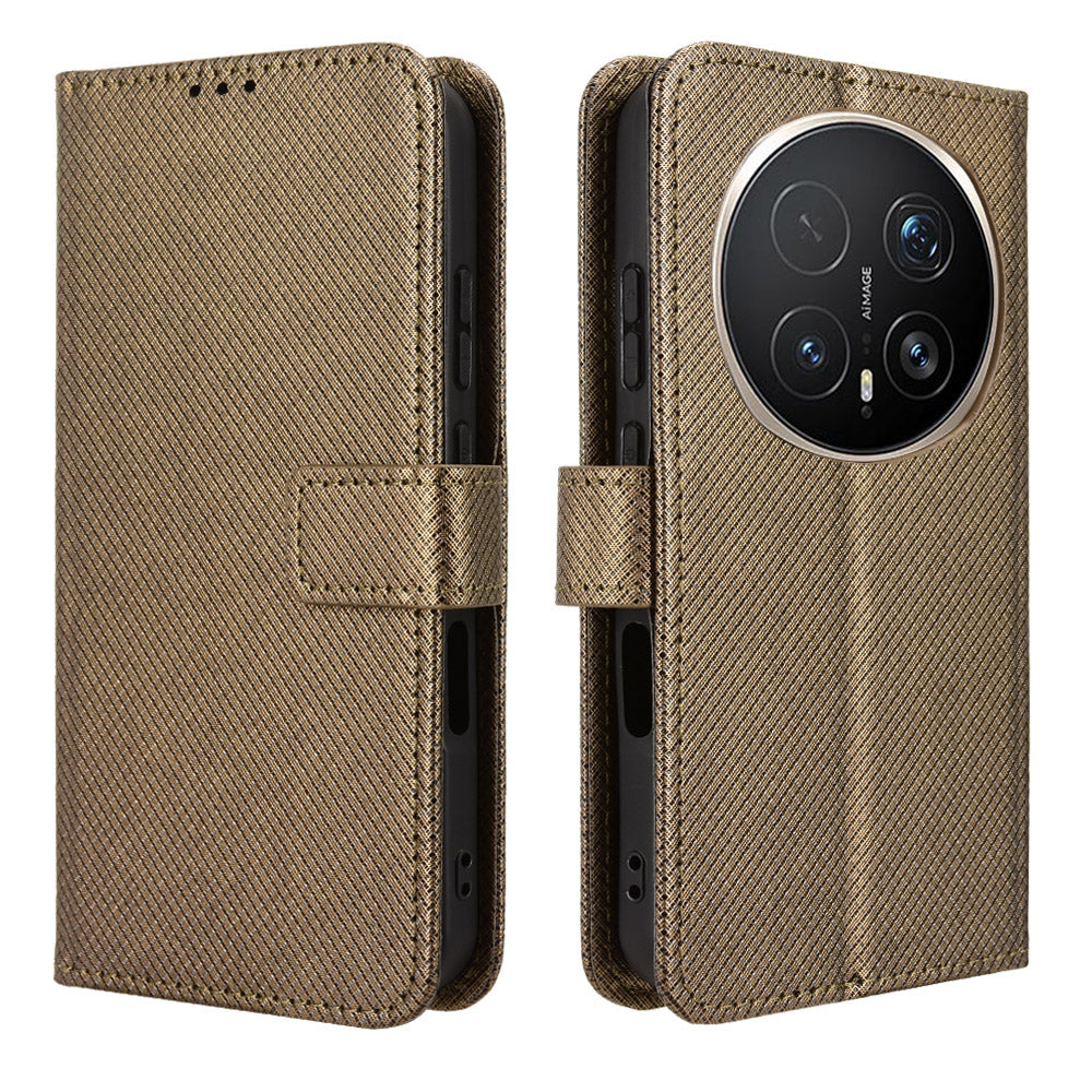 For Honor Magic8 Pro 5G Leather Wallet Case with Strap Diamond Texture Phone Cover