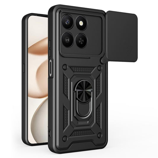 Phone Case For Honor 400 Smart 5G  /  4G  /  X7d 4G  /  5G PC + TPU Kickstand Cover with Slide Camera Lid