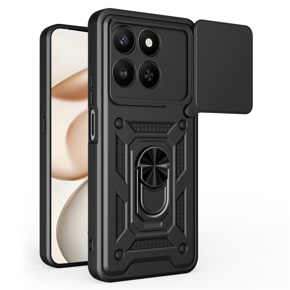 Phone Case For Honor 400 Smart 5G  /  4G  /  X7d 4G  /  5G PC + TPU Kickstand Cover with Slide Camera Lid
