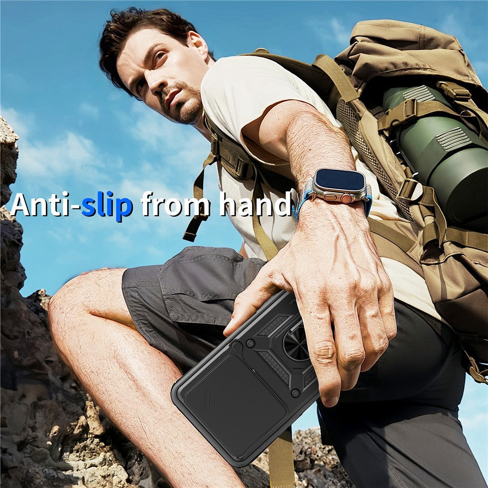 Phone Case For Honor 400 Smart 5G  /  4G  /  X7d 4G  /  5G PC + TPU Kickstand Cover with Slide Camera Lid