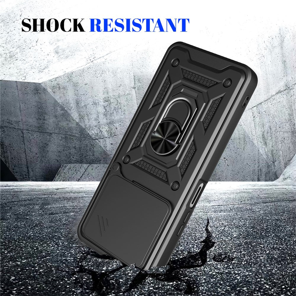 Phone Case For Honor 400 Smart 5G  /  4G  /  X7d 4G  /  5G PC + TPU Kickstand Cover with Slide Camera Lid