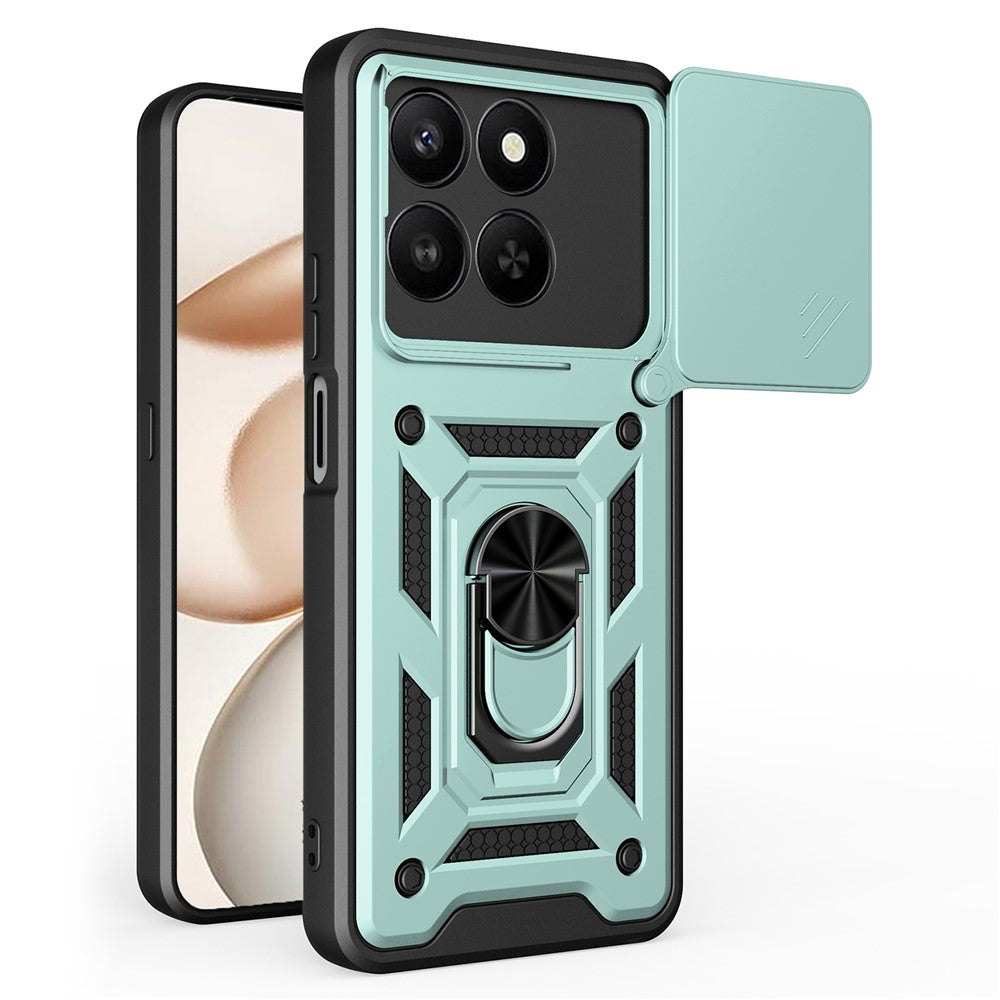 Phone Case For Honor 400 Smart 5G  /  4G  /  X7d 4G  /  5G PC + TPU Kickstand Cover with Slide Camera Lid