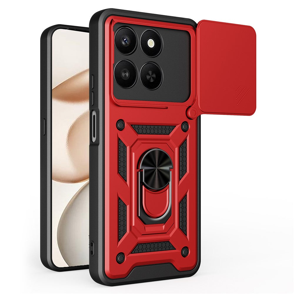 Phone Case For Honor 400 Smart 5G  /  4G  /  X7d 4G  /  5G PC + TPU Kickstand Cover with Slide Camera Lid