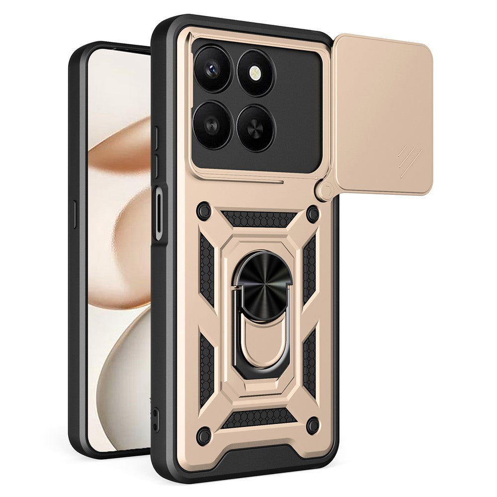Phone Case For Honor 400 Smart 5G  /  4G  /  X7d 4G  /  5G PC + TPU Kickstand Cover with Slide Camera Lid