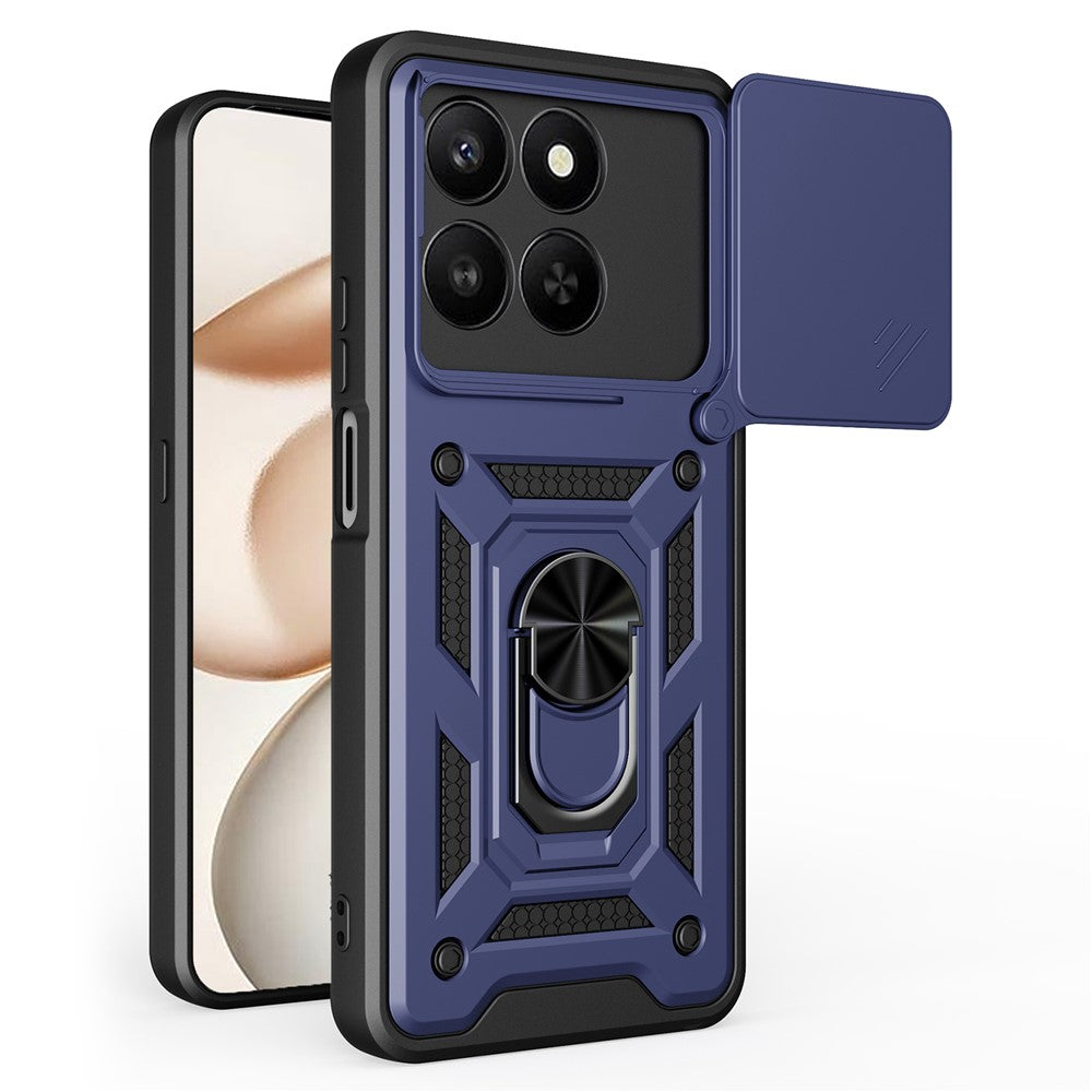 Phone Case For Honor 400 Smart 5G  /  4G  /  X7d 4G  /  5G PC + TPU Kickstand Cover with Slide Camera Lid