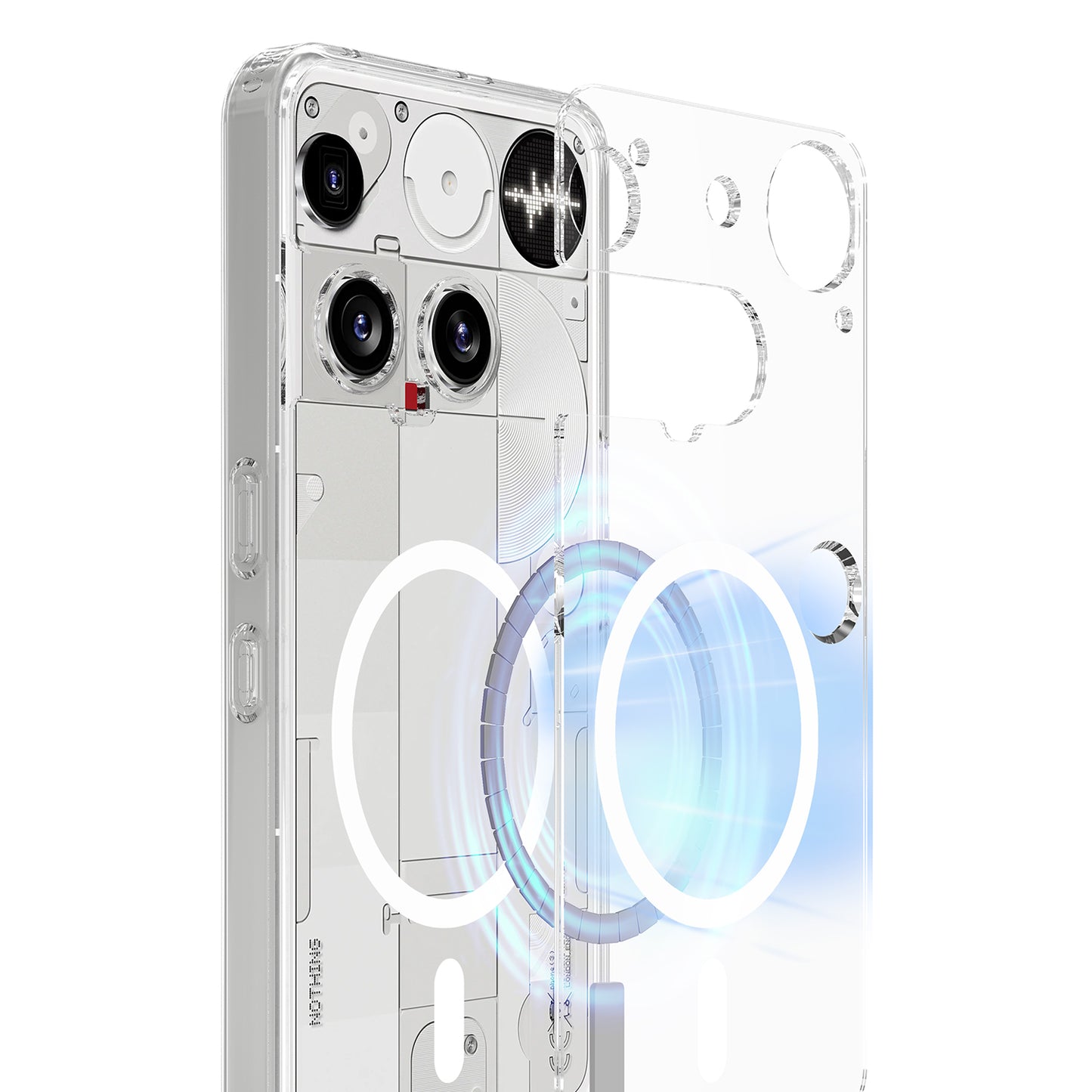 Nothing Phone (3) 5G Transparente Handyhülle – Magnetisch, aus TPU- & Acryl-Rückseite
