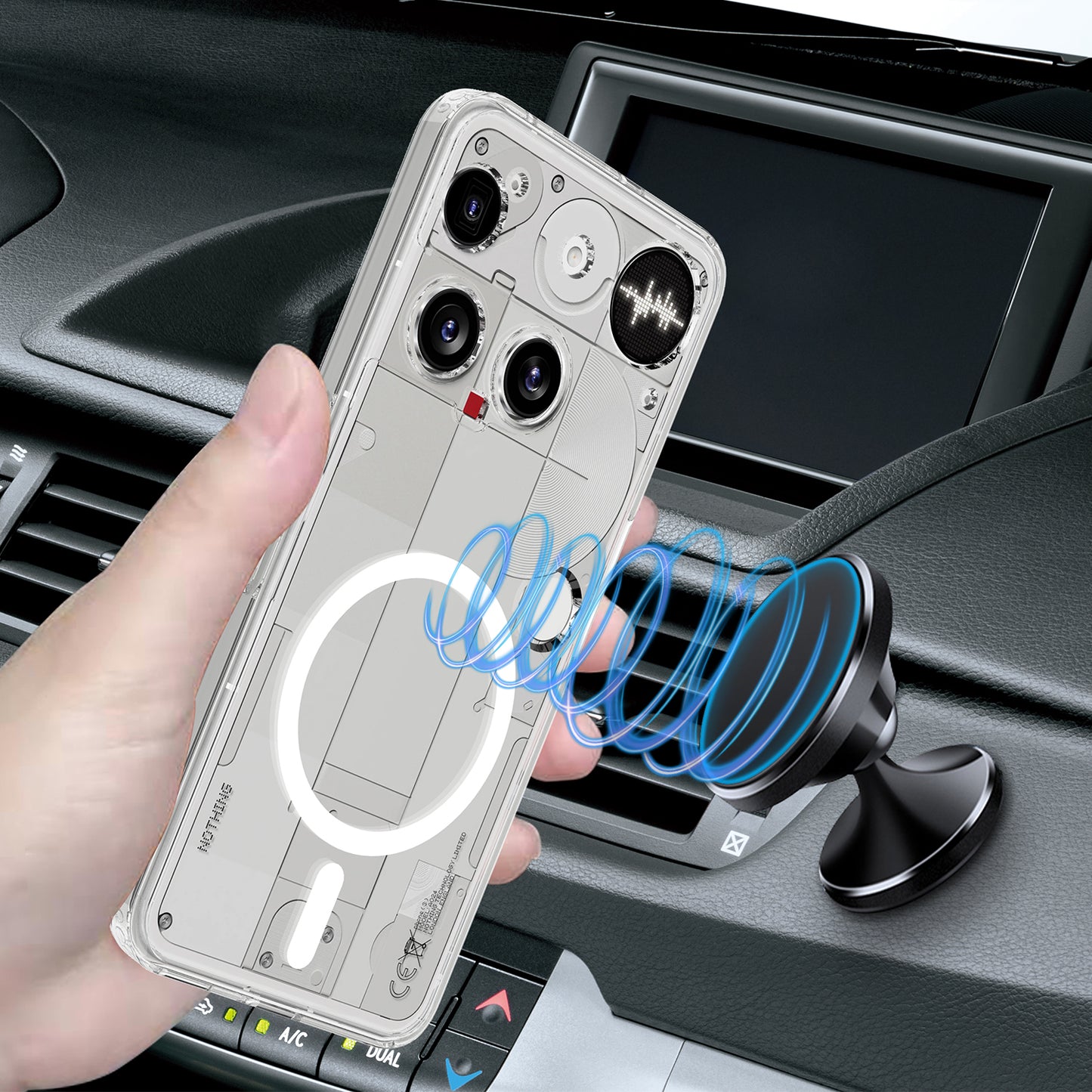 Nothing Phone (3) 5G Transparente Handyhülle – Magnetisch, aus TPU- & Acryl-Rückseite